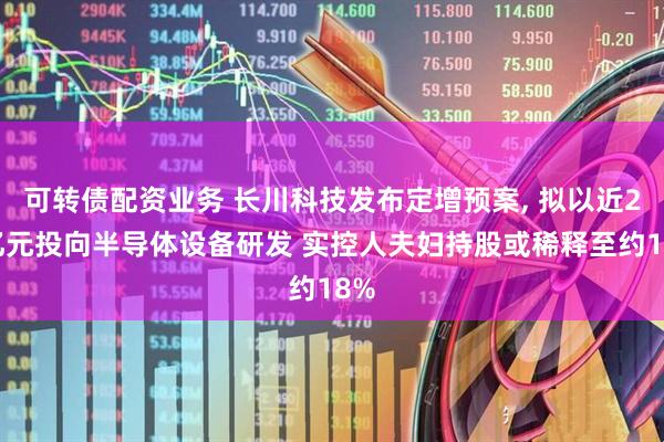 可转债配资业务 长川科技发布定增预案, 拟以近22亿元投向半导体设备研发 实控人夫妇持股或稀释至约18%